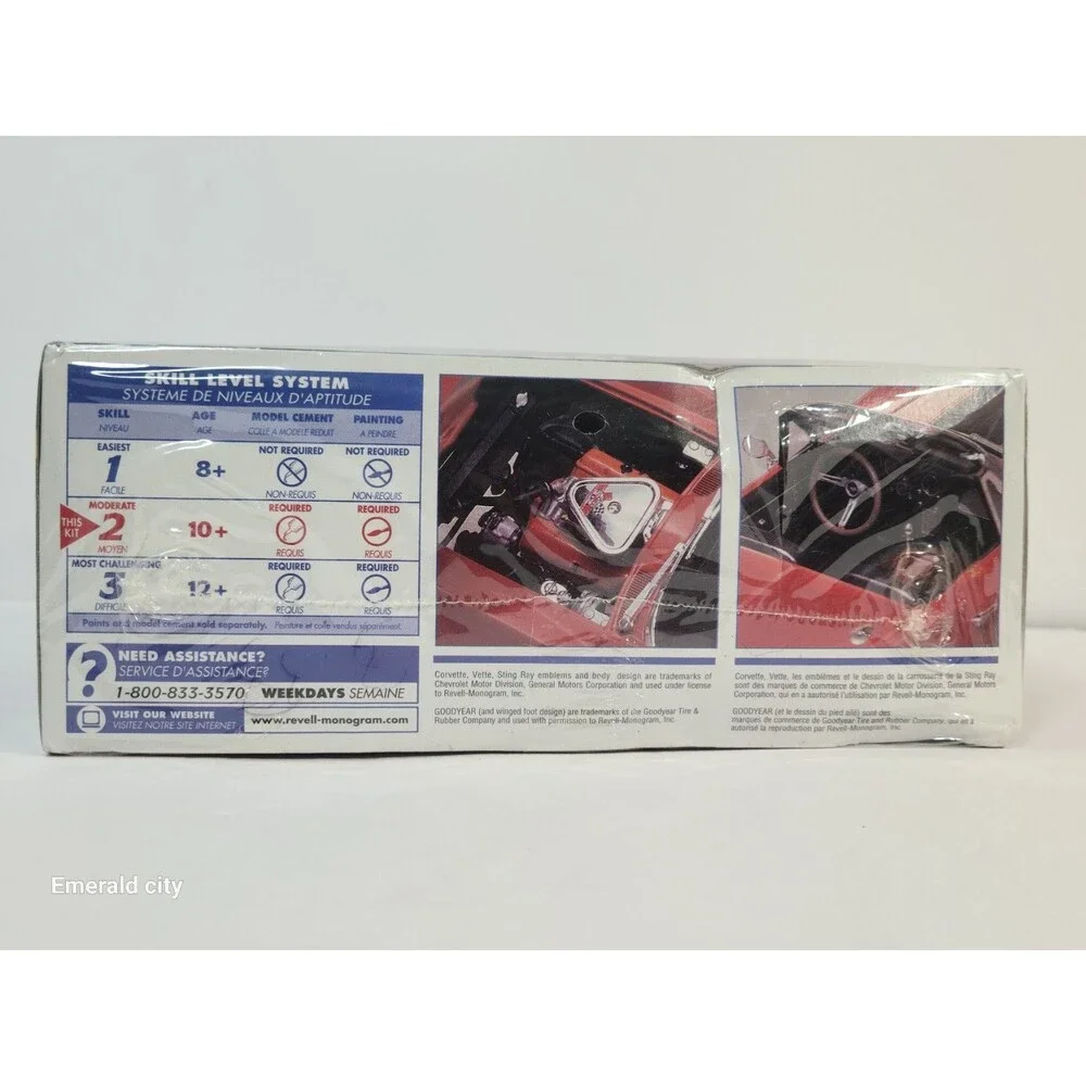 Vtg Fabric Sealed Revell Monogram 1967 Corvette 427 Roadster Model Kit 85-2968